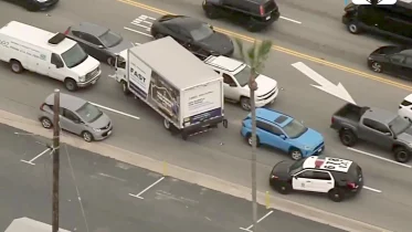 Multi-county pursuit of allegedly stolen box truck ends in Ventura after vehicle gets stuck